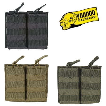VOODOO TACTICAL - M4/M16 Open Top Mag Pouch w/ Bungee System [double]
