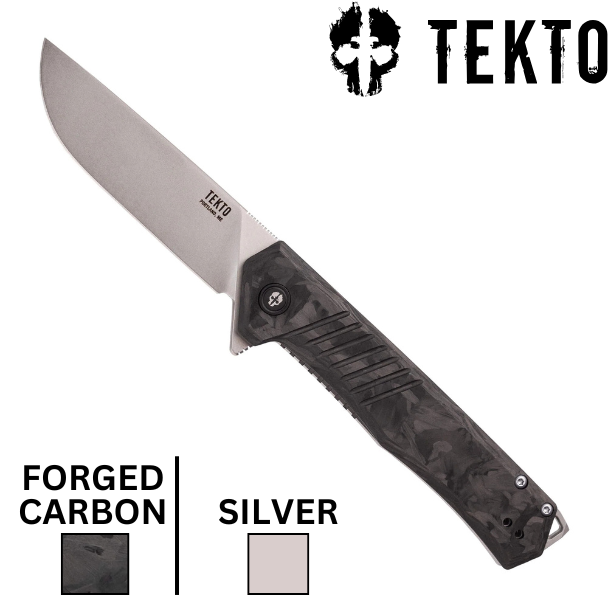 Tekto F1 Alpha Forged Carbon with Silver Accents Automatic Folding Knife