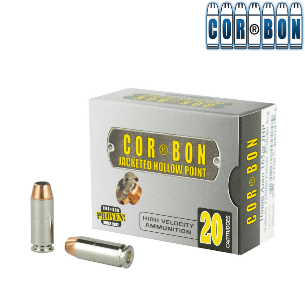Corbon 10MM 165 Grain Jacketed Hollow Point 20 Round Box 10165