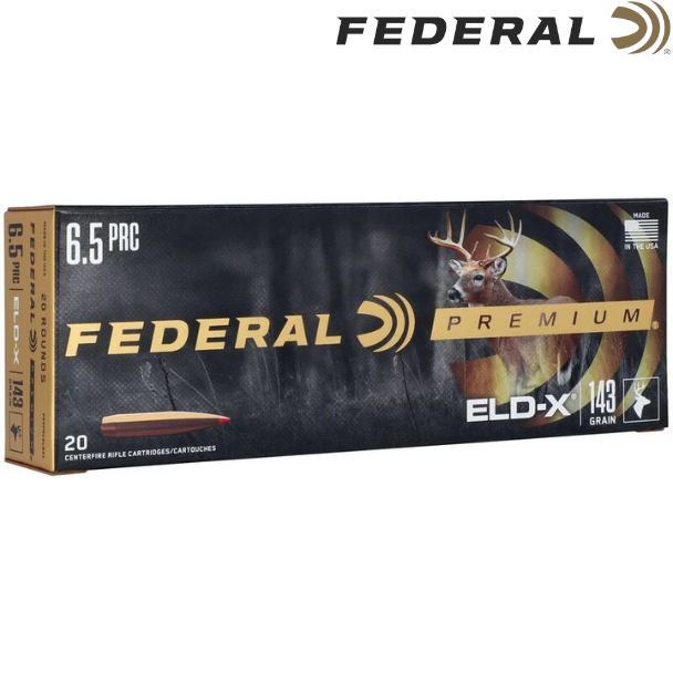 Federal 6.5 PRC 143 Grain ELD-X rifle ammunition 20 rounds