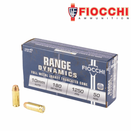 Fiocchi Range Dynamics 10MM 180 Grain Full Metal Jacket Truncated Cone 50 Round Box 10AP