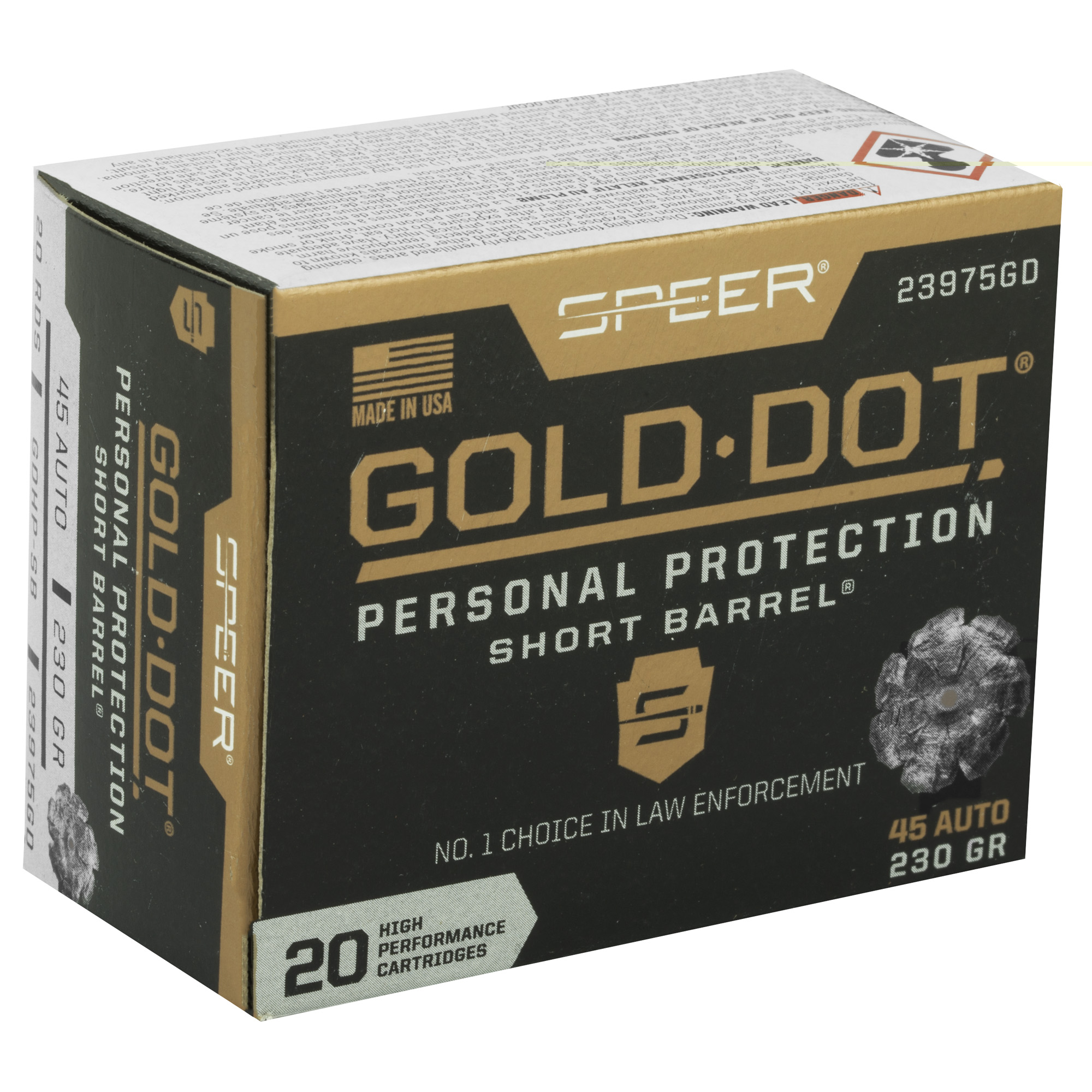 Spr Gold Dot 45 ACP 230g Hp Sb - Image 3