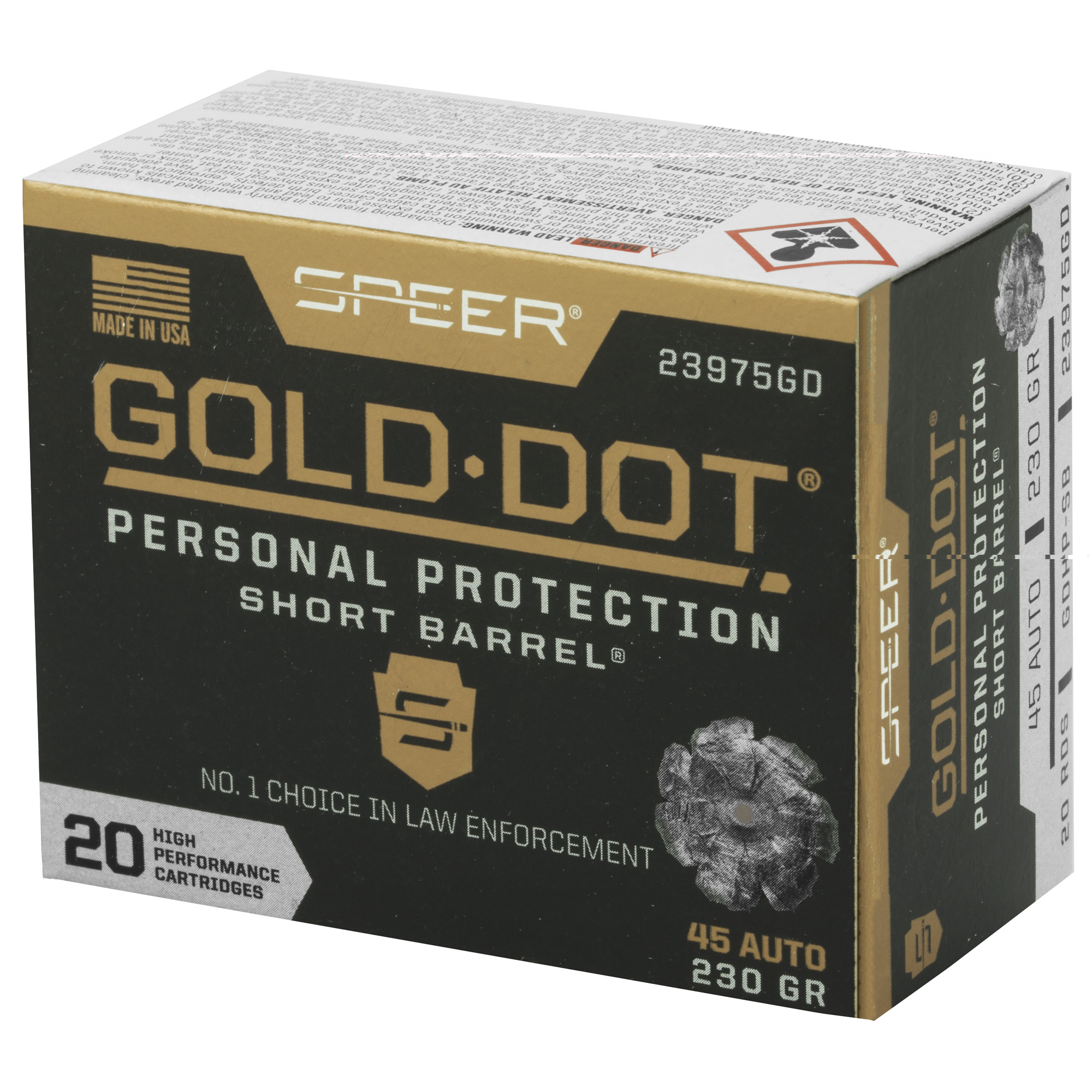 Spr Gold Dot 45 ACP 230g Hp Sb - Image 2