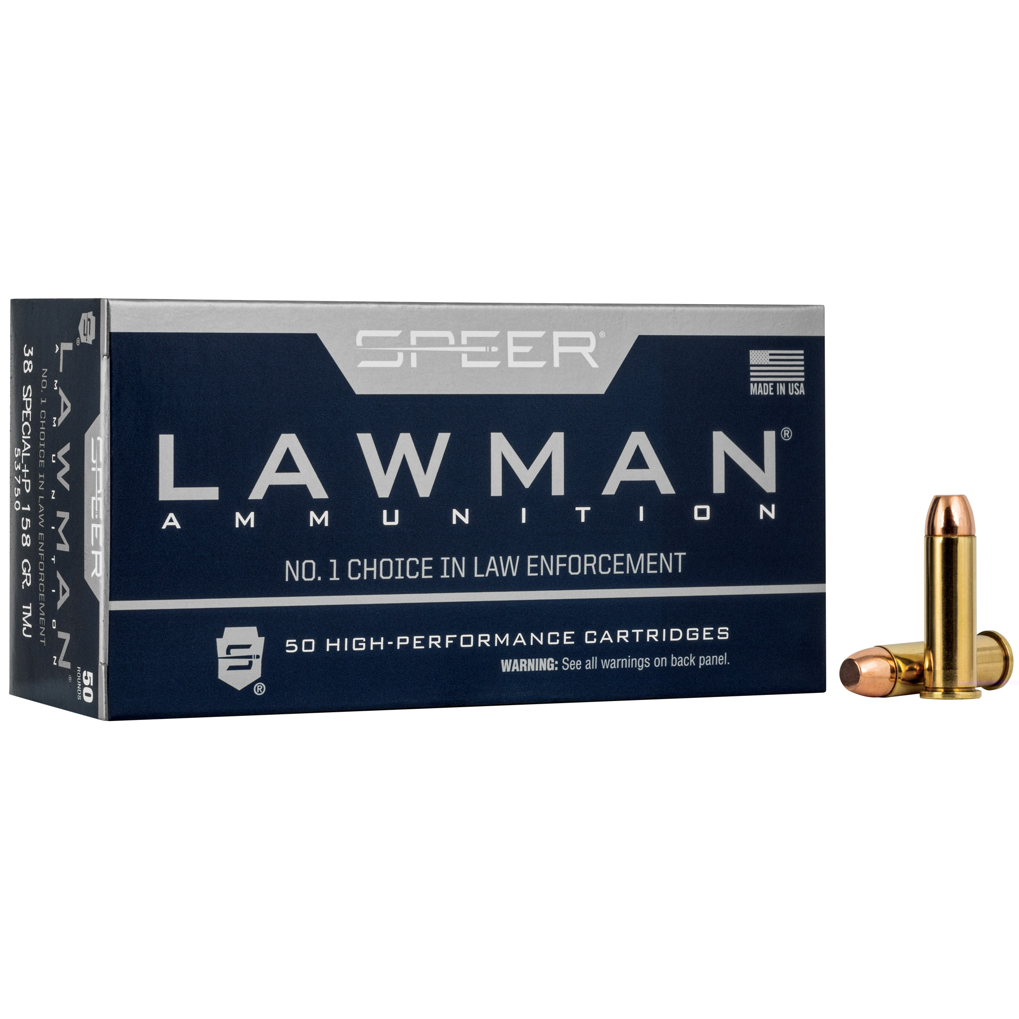 Speer Lawman 38 Special+p 158gr TMJ
