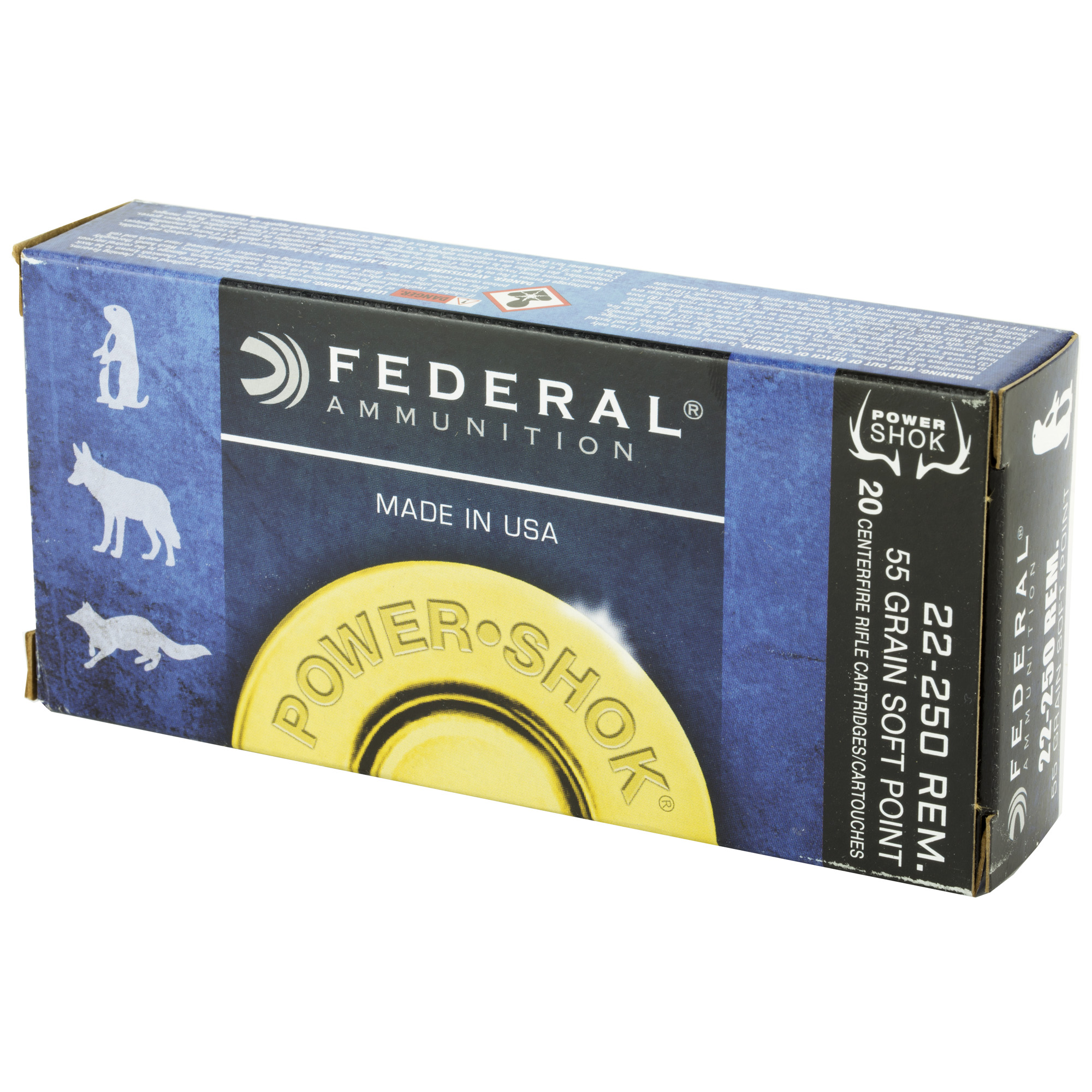 Federal Pwrshk 22-250Remington 55gr Sp - Image 2