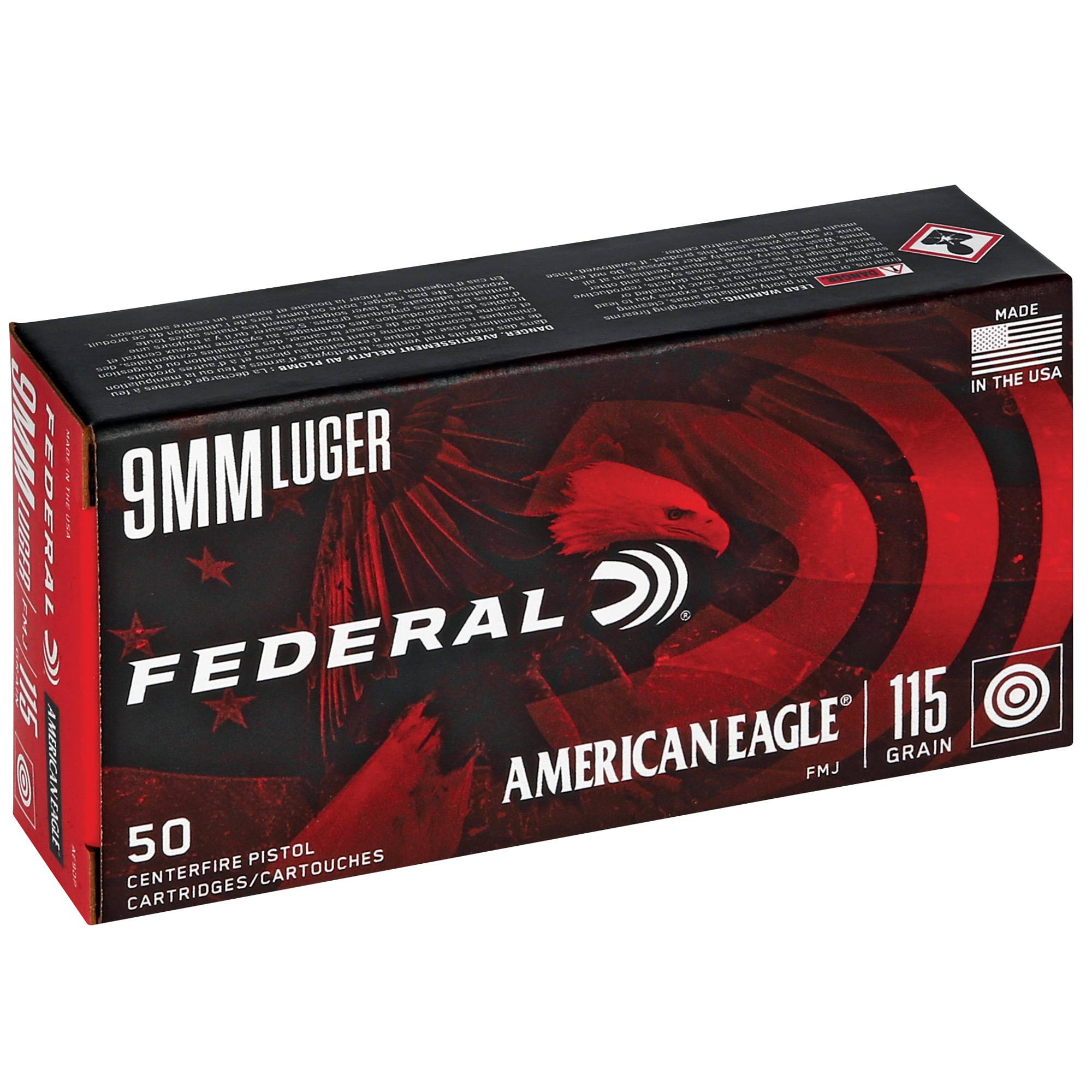 Federal Am Eagle 9mm 115gr FMJ