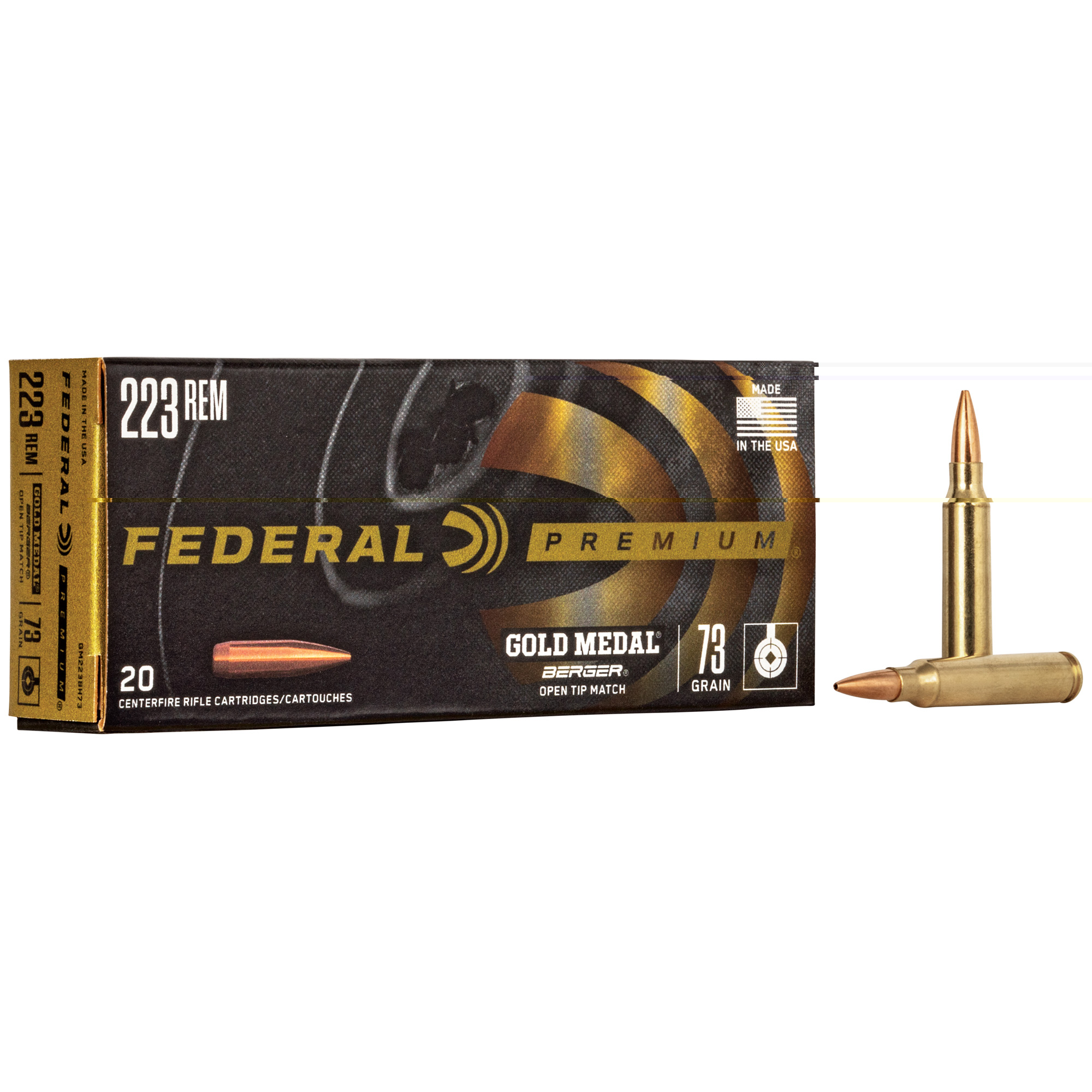 Federal Gold Mdl 223 Remington 73gr Berger 20