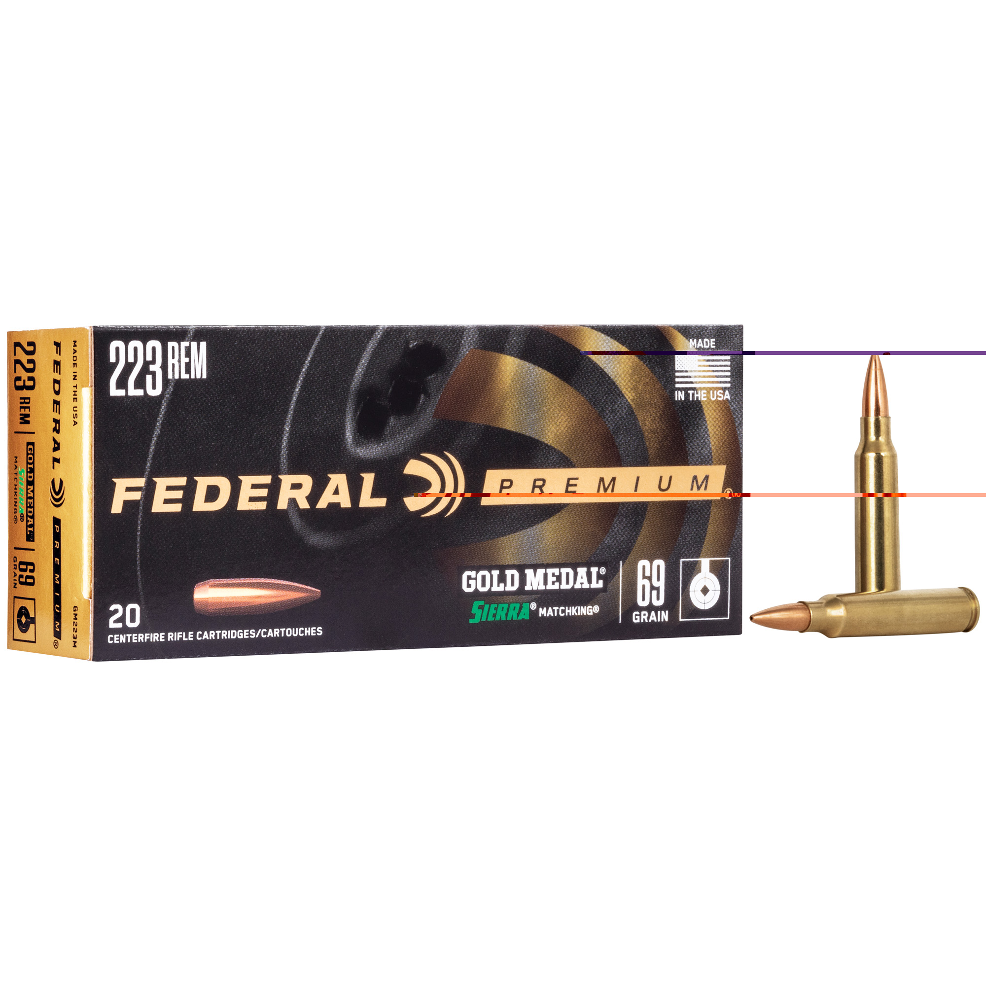 Federal Gold Mdl 223 Remington 69gr Bthp