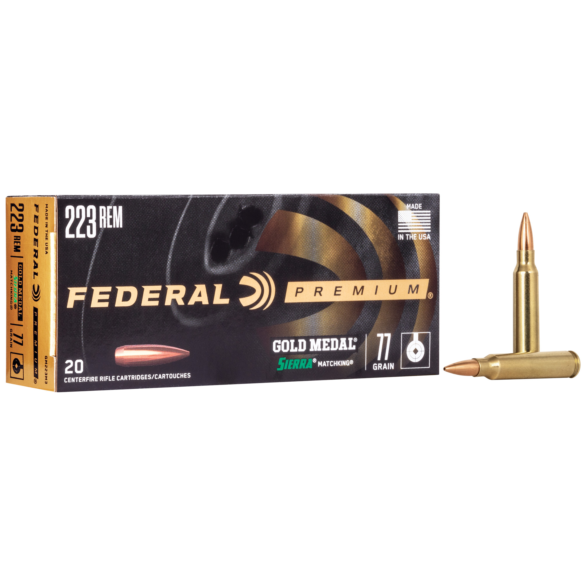Federal Gold Mdl 223 Remington 77gr Bthp