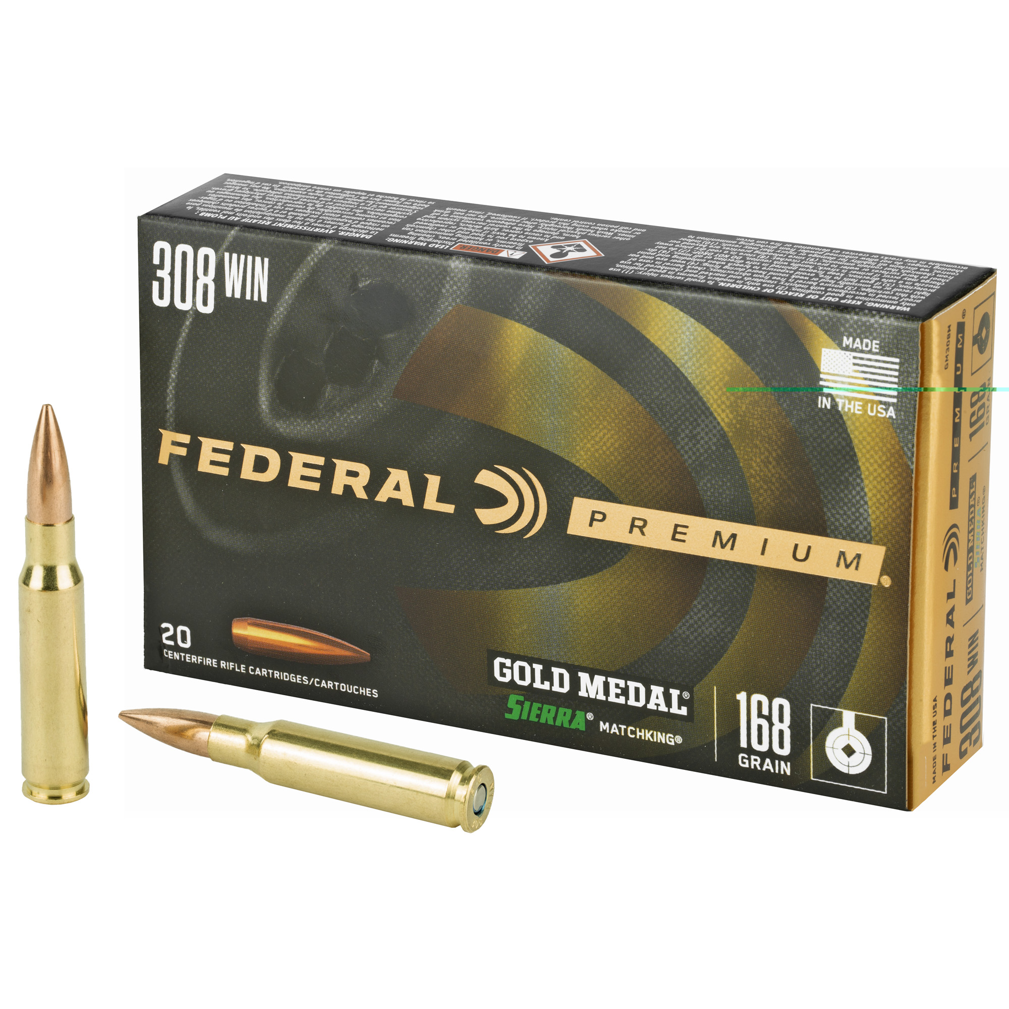 Federal Gold Mdl 308wn 168gr Bthp