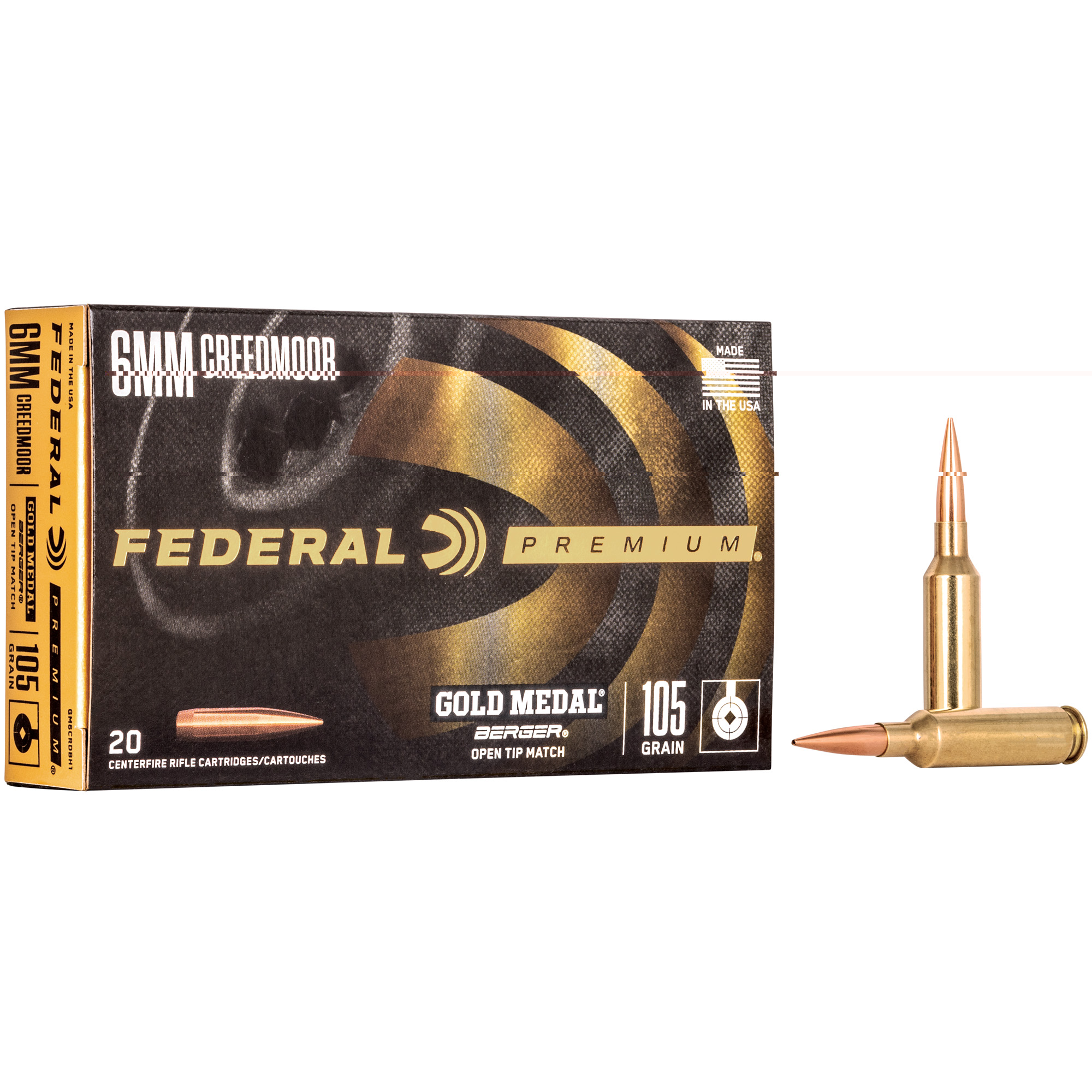 Federal Gold Mdl 6mm Crd 105gr Berg 20