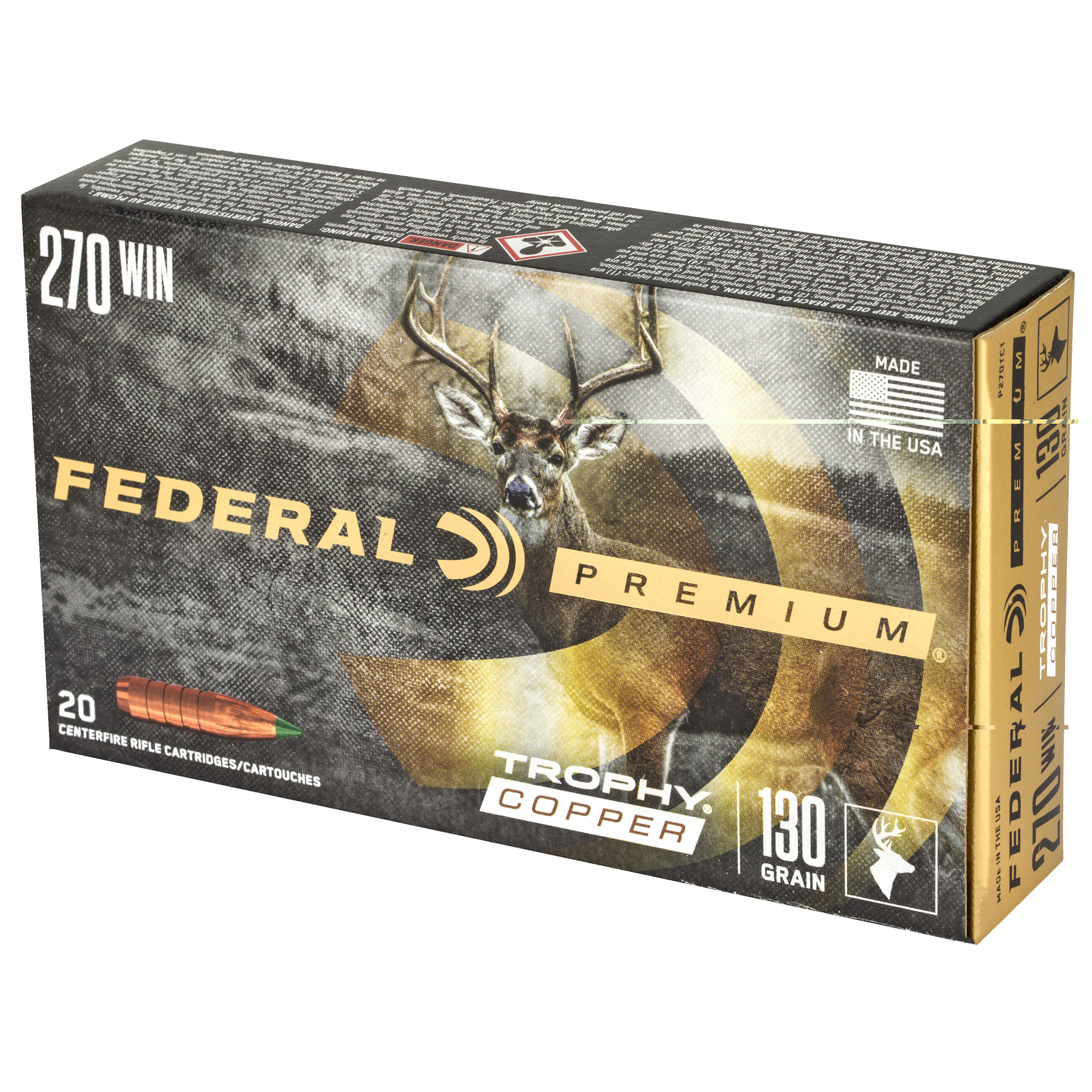Federal Prm 270Winchester 130gr Trphy Copper 20 - Image 3