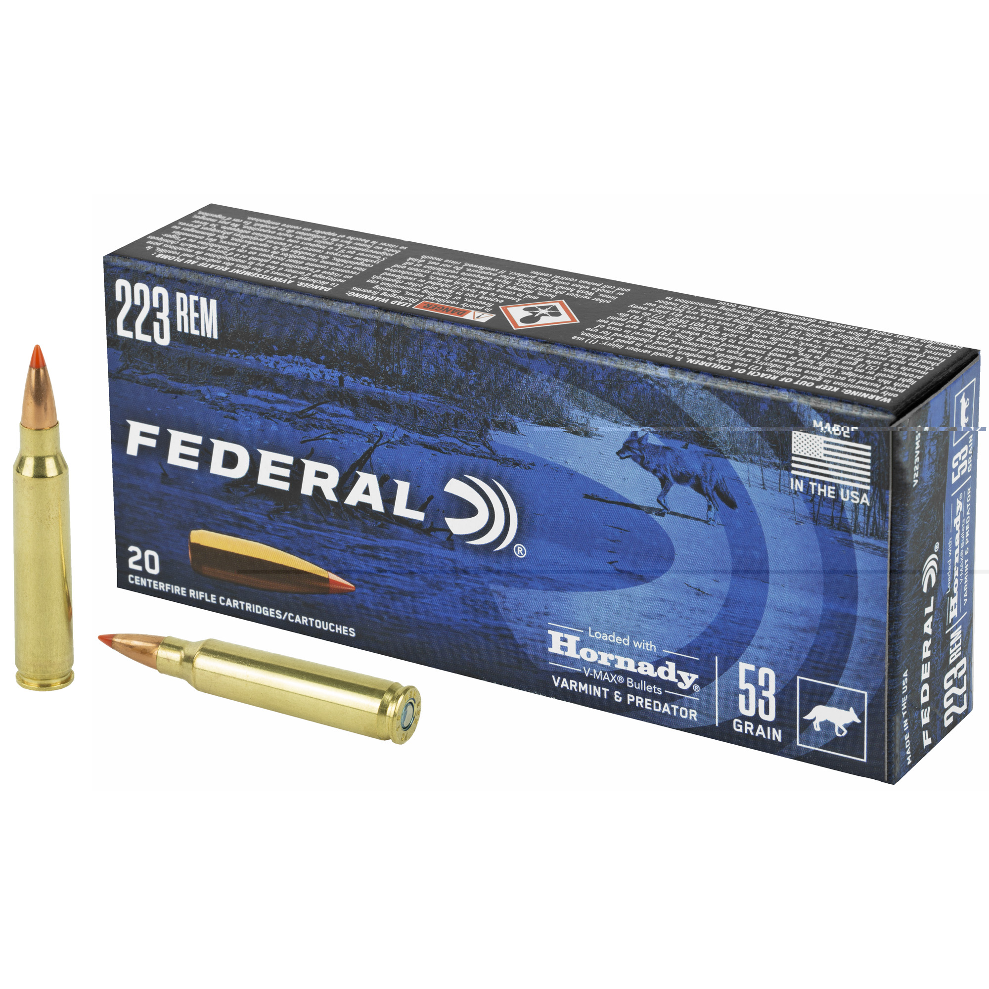 Federal V&p 223 Remington 53gr Hornady V-max 20-2