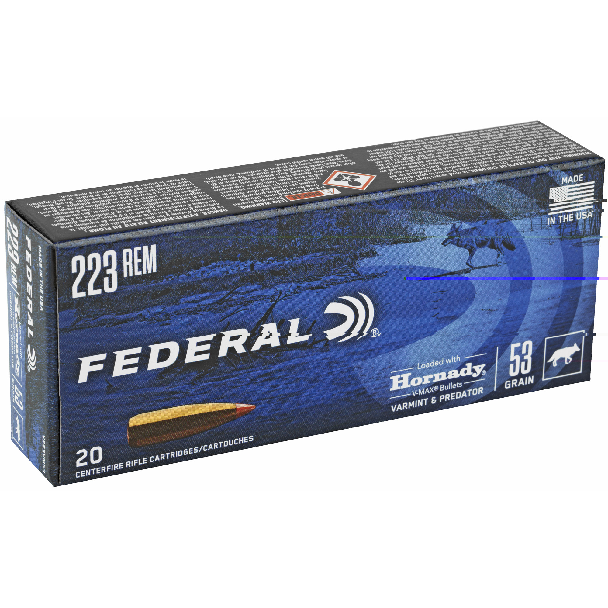 Federal V&p 223 Remington 53gr Hornady V-max 20-2 - Image 2