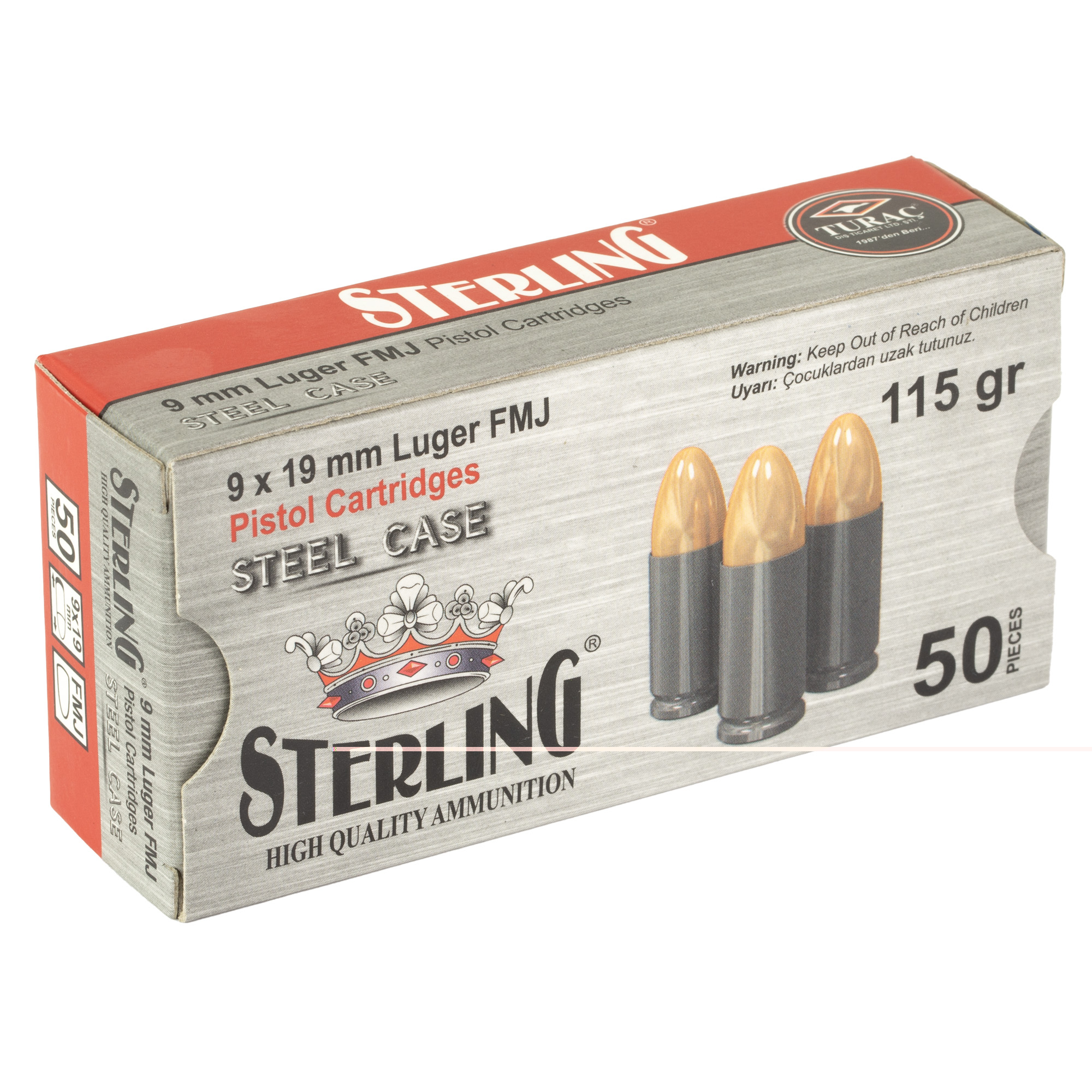 Sterling 9mm 115gr FMJ Steel - Image 2
