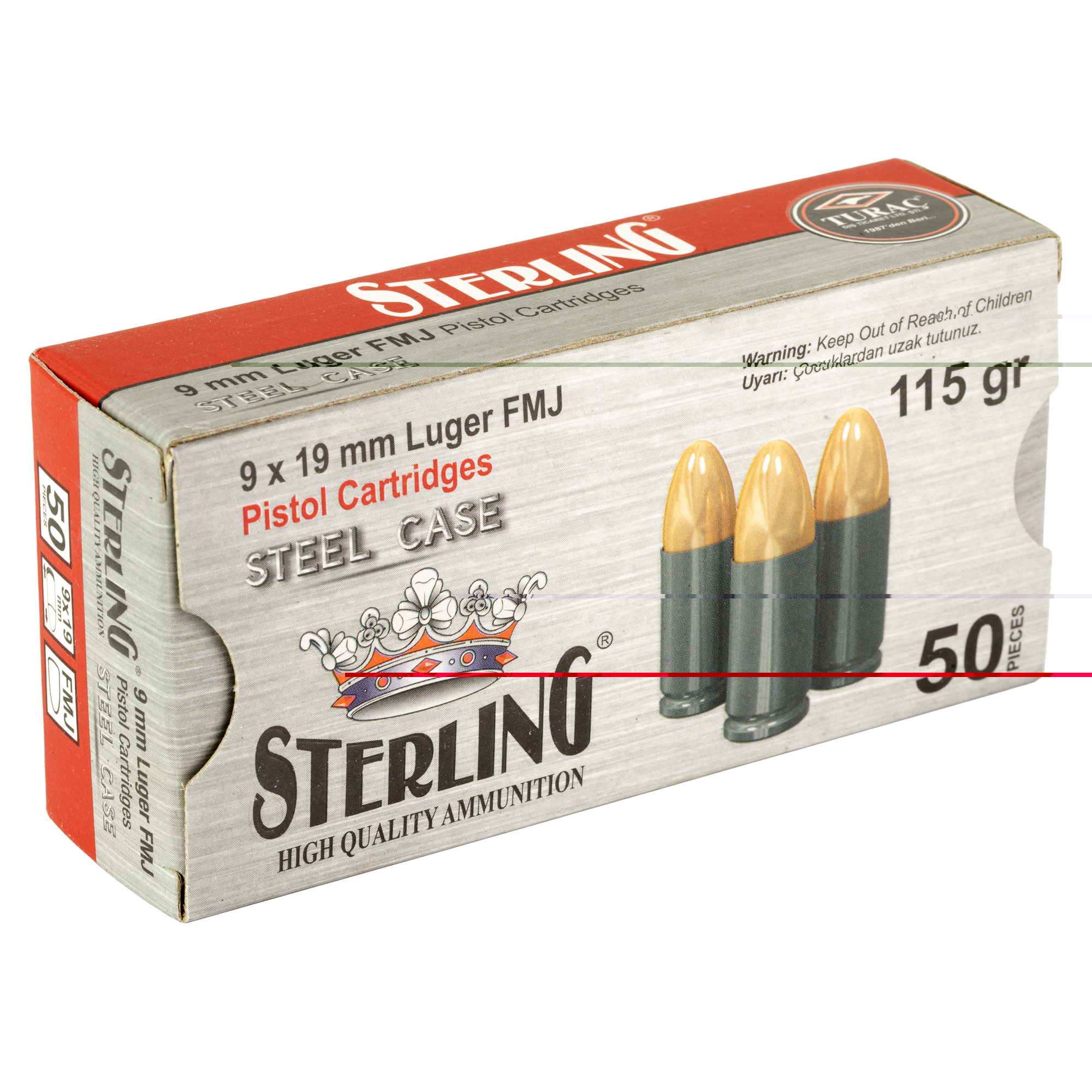 Sterling 9mm 115gr FMJ Steel - Image 3