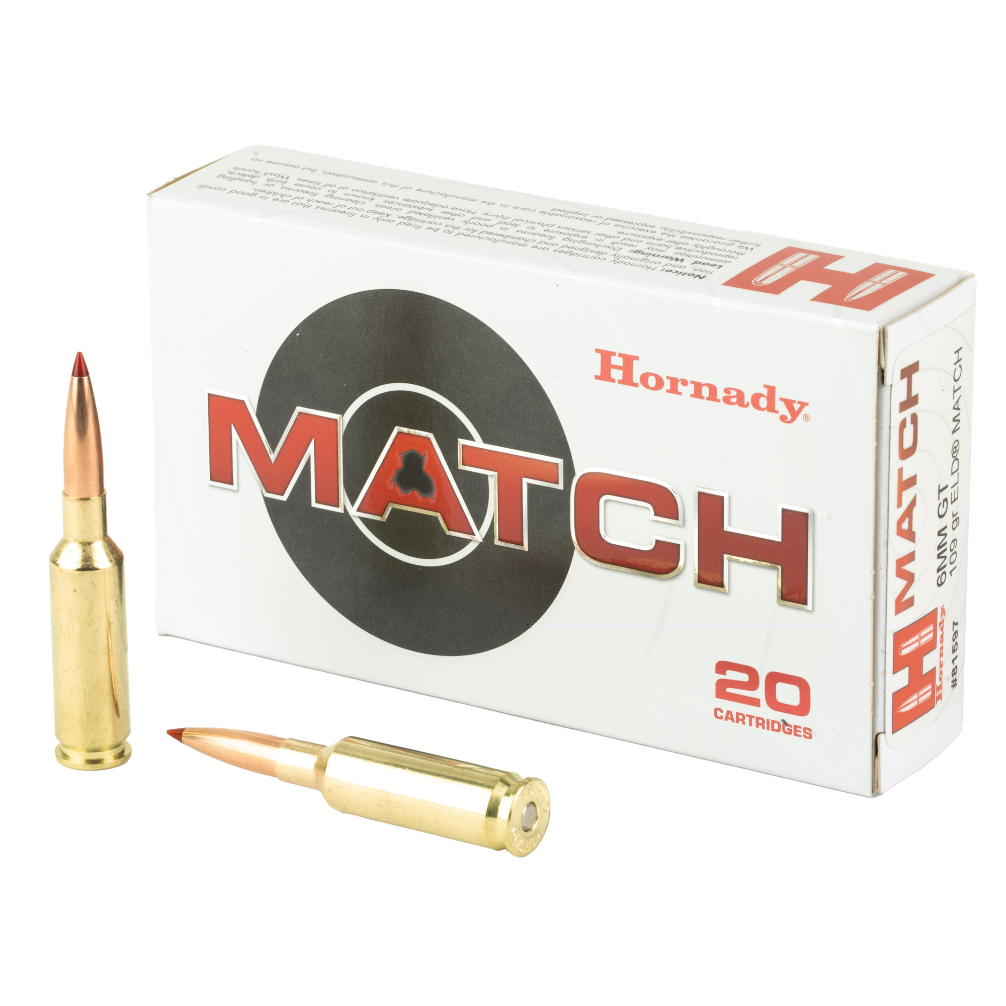 Hornady Mtch 6mmgt 109gr Eld-m