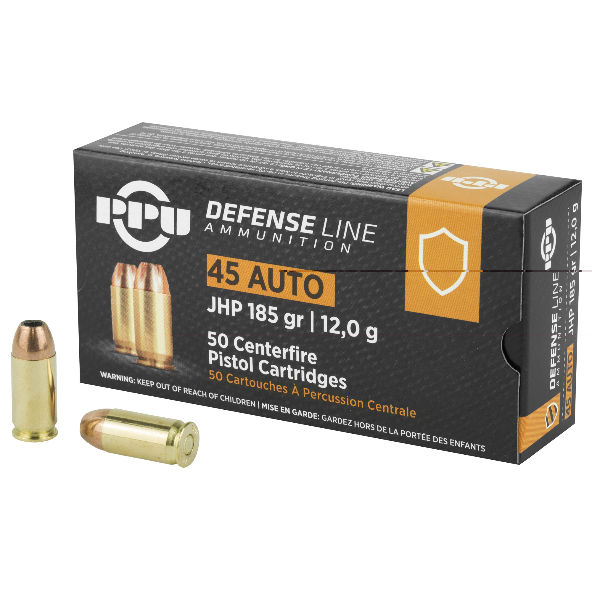 PPU 45 ACP JHP 185gr