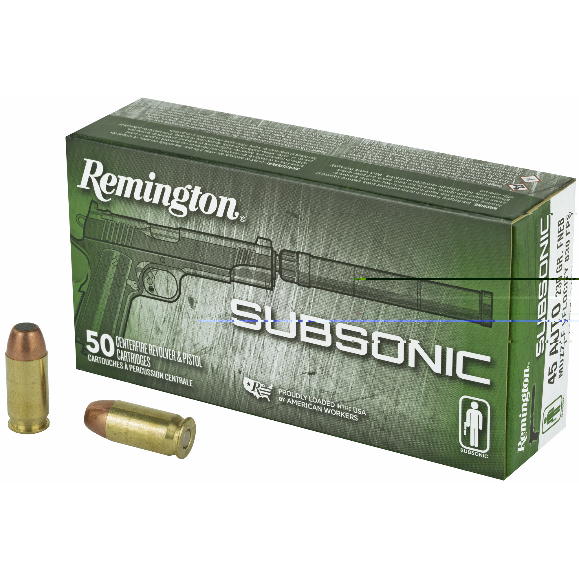 Rem Subsonic 45acp 230gr 50-500 - Image 3