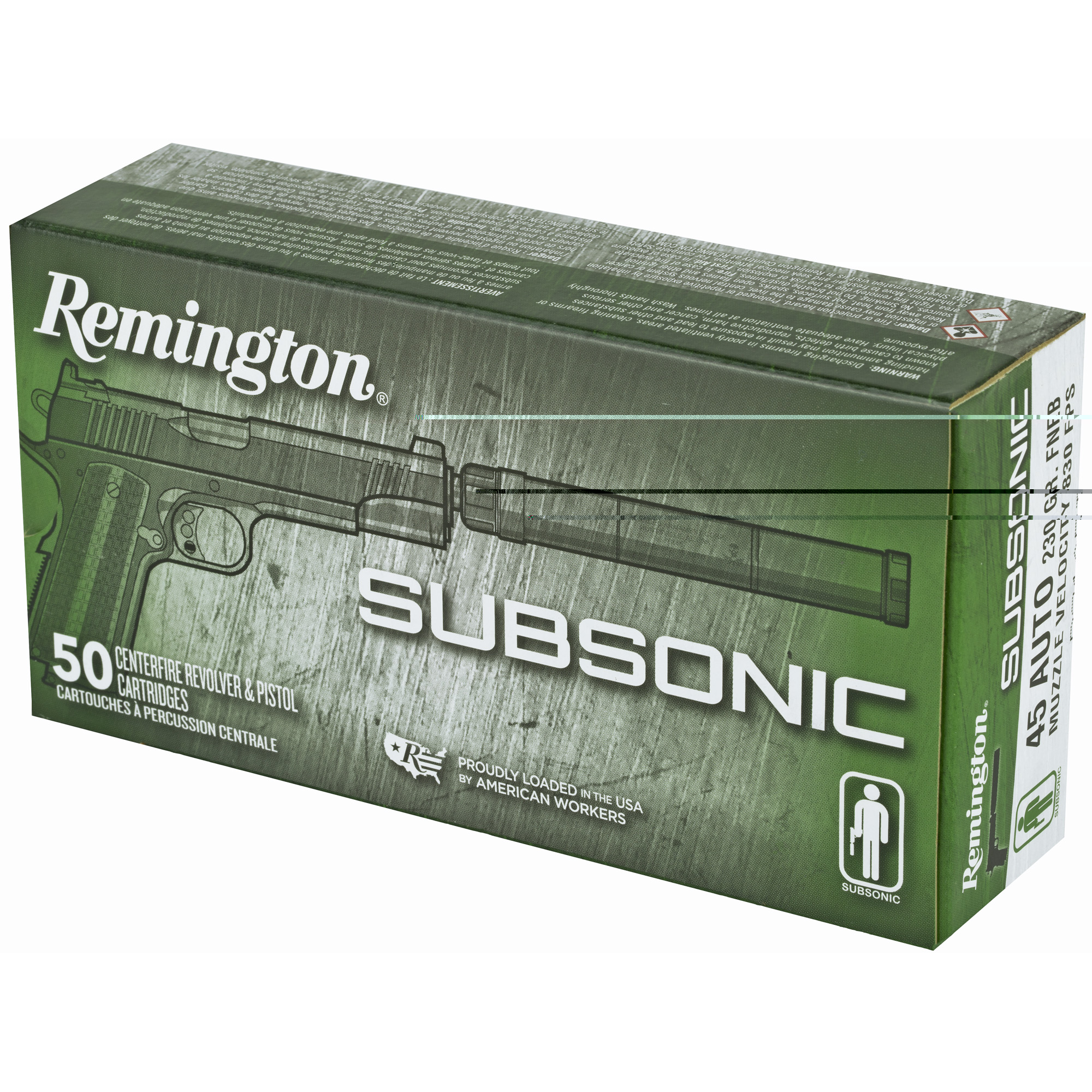 Rem Subsonic 45acp 230gr 50-500 - Image 2