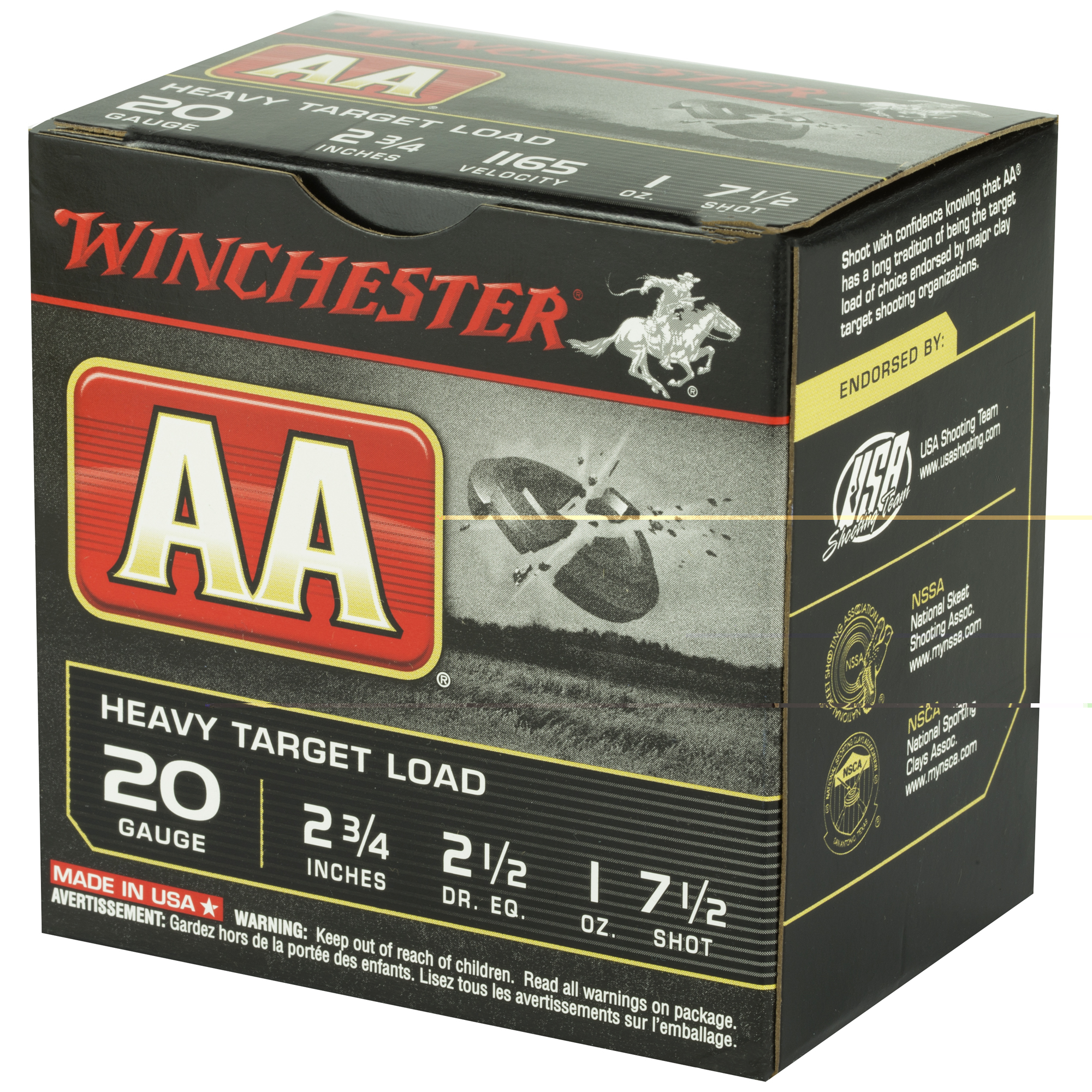 Winchester Aa Trgt 20ga 2.75" #7.5 - Image 3