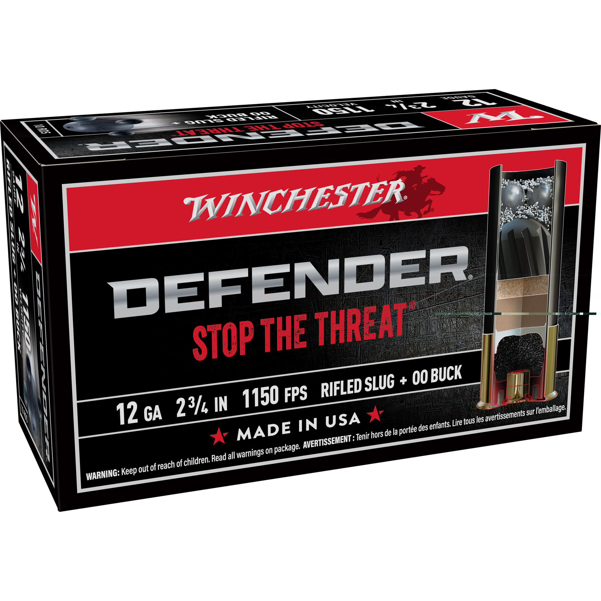 Winchester Defender 12ga 2.75" 3-00-1oz 10- - Image 2