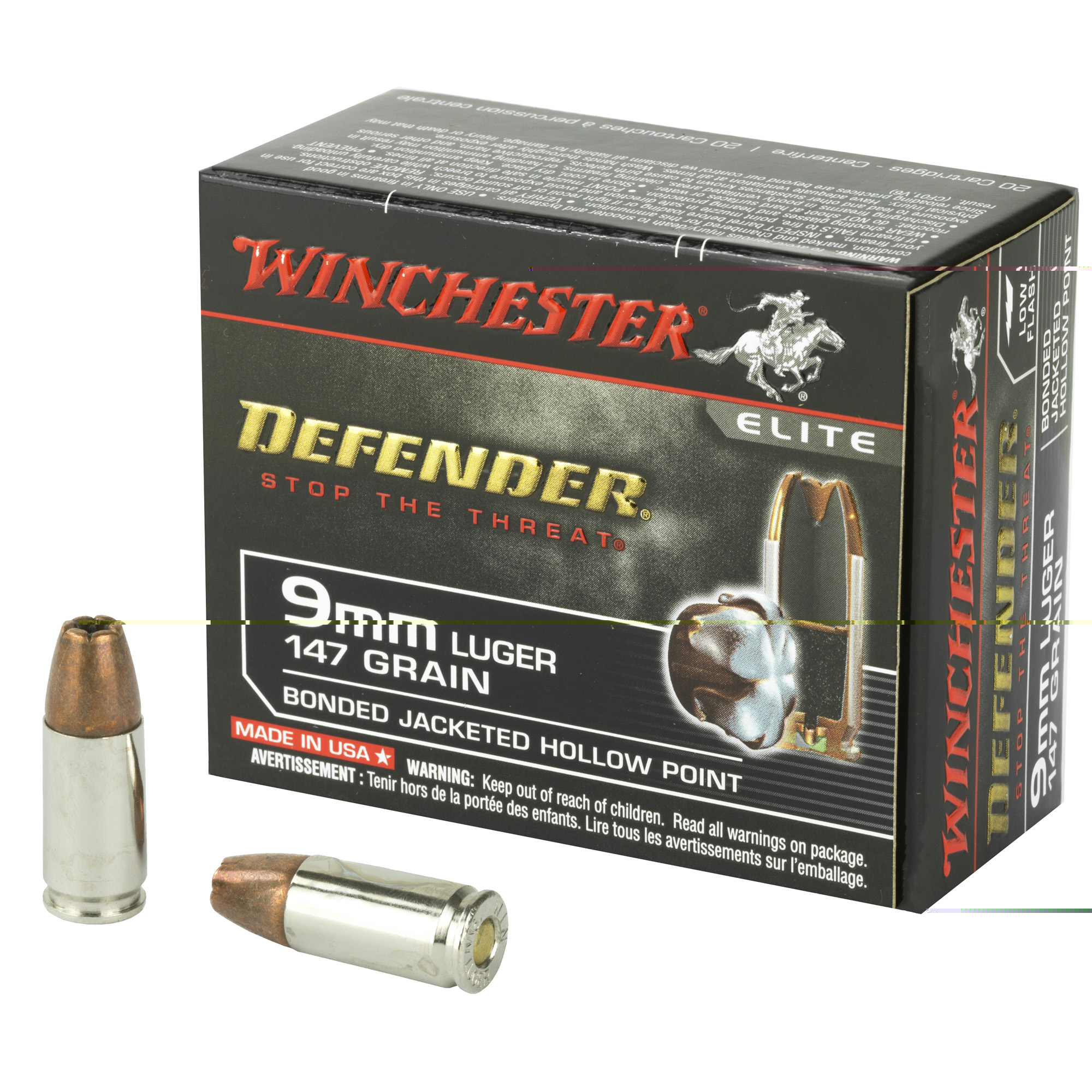 Winchester Defender 9mm 147gr JHP