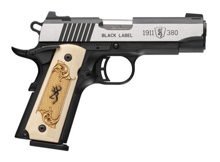 Browning - Browning 1911-380 Black Label Semi-Auto Pistol with 10+1 Capacity and Stainless Steel Finish