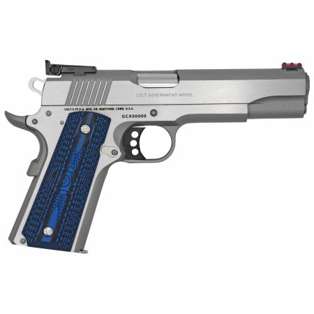 Colt - Colt Gold Cup Lite 9mm Semi-Auto Pistol with Brushed Stainless Steel Finish and Fiber Optic Sights