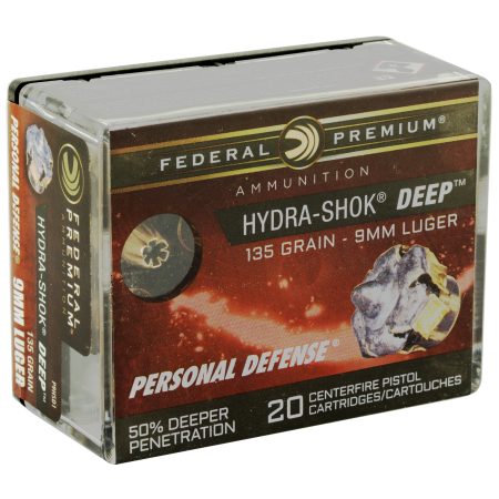Federal - Federal Hydra-Shok Deep 9mm 135-Grain Hollow Point Ammunition (P9HSD1)