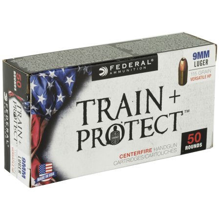 Federal - Federal Train & Protect 9mm 115 Grain VHP Hollow Point Ammunition - 50 Rounds