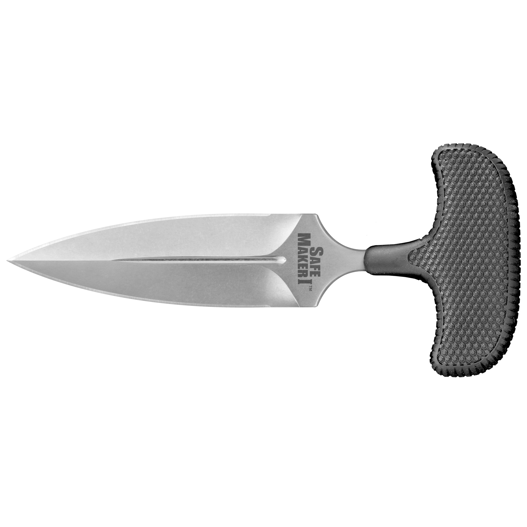 Cold Steel - Cold Steel Safe Maker I Fixed Blade Knife with Sheath - 4.5-inch Plain Edge, Black Kray-Ex Handle