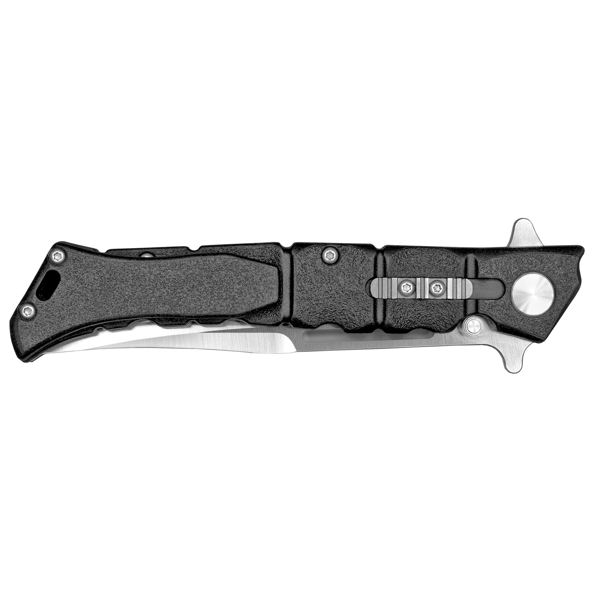 Cold Steel - Cold Steel Medium Luzon Folding Knife - Durable Black Handle with Plain Edge, Silver Finish - Image 2