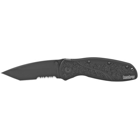 Kershaw - Kershaw Blur Tanto Folding Knife with Serrated Edge, 3.4 Inches, Black - Model 1670TBLKST
