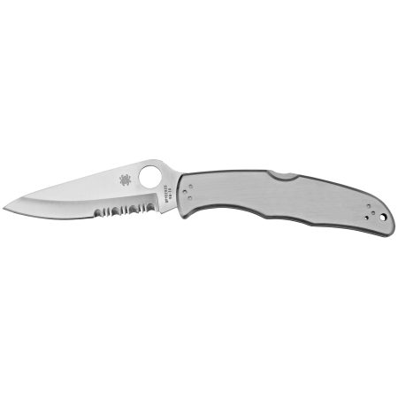 Spyderco - Spyderco Endura 4 Folding Knife with VG-10 Steel, ComboEdge, Silver Finish