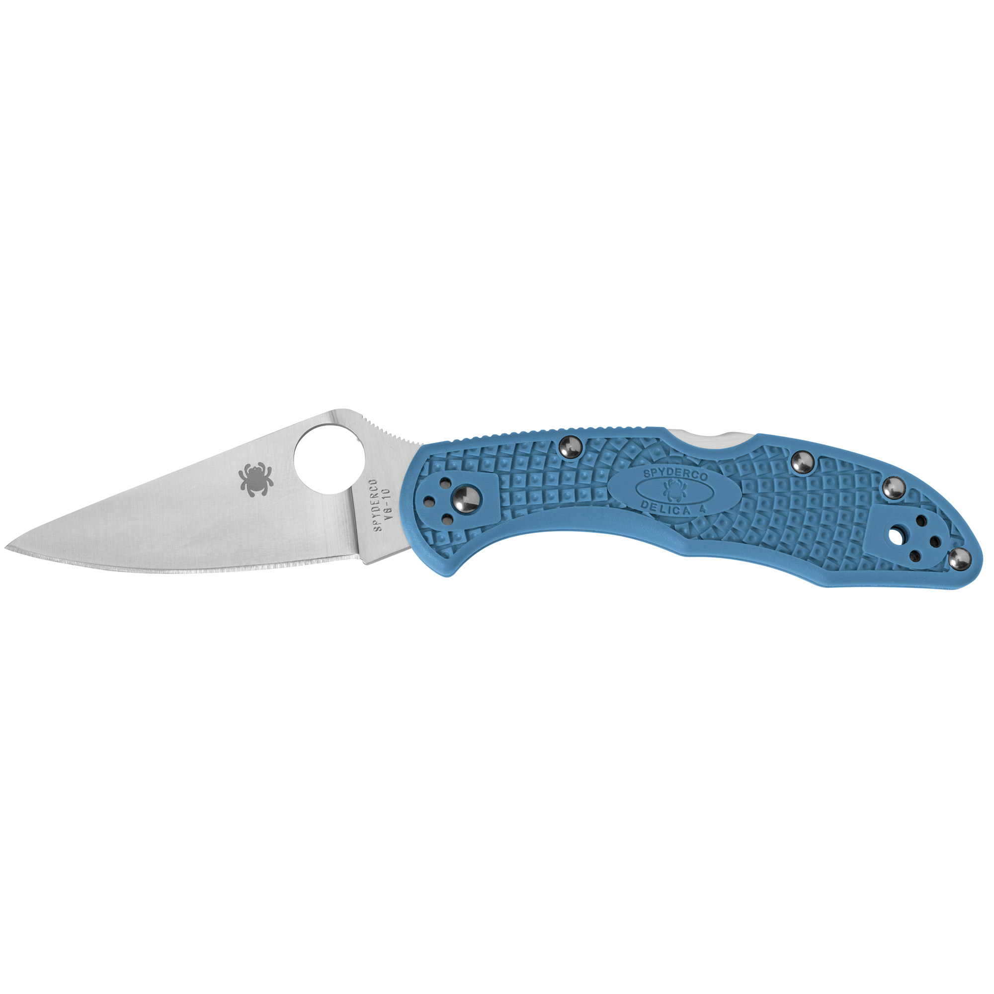 Spyderco - Spyderco Delica 4 Lightweight Blue Folding Knife - Model C11FPBL with VG-10 Steel
