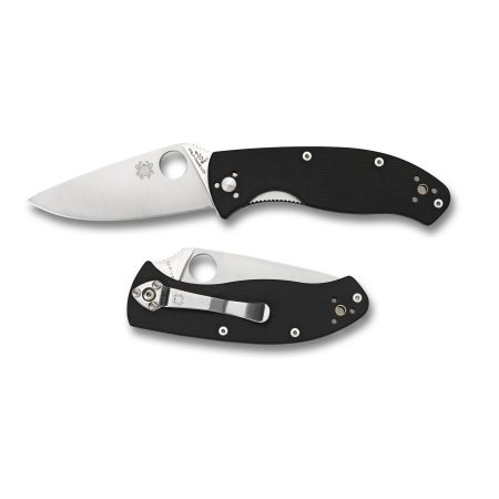 Spyderco - Spyderco Tenacious G-10 PlainEdge Folding Knife - Model C122GP, 3.39-Inch Blade, Black Handle