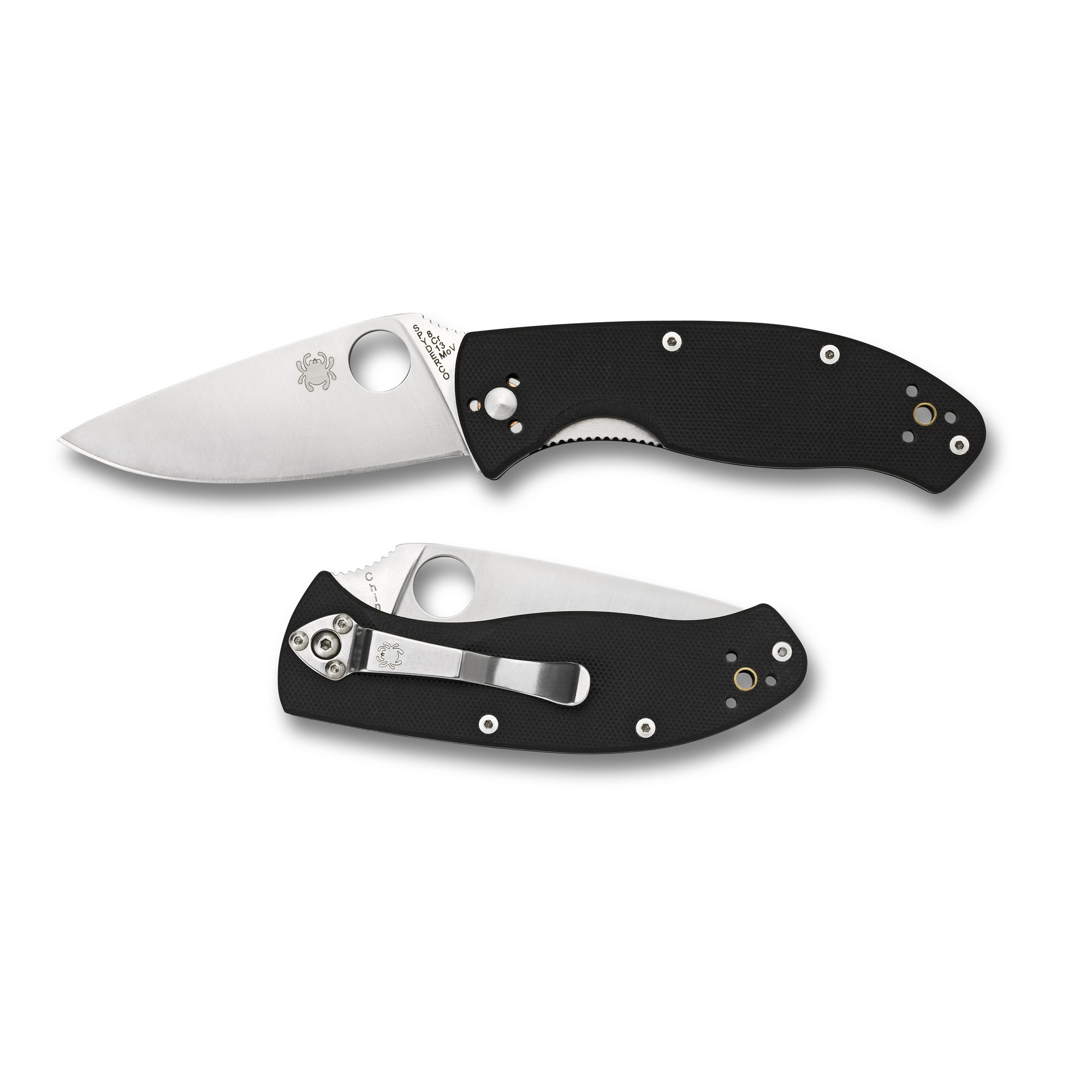 Spyderco - Spyderco Tenacious G-10 PlainEdge Folding Knife - Model C122GP, 3.39-Inch Blade, Black Handle