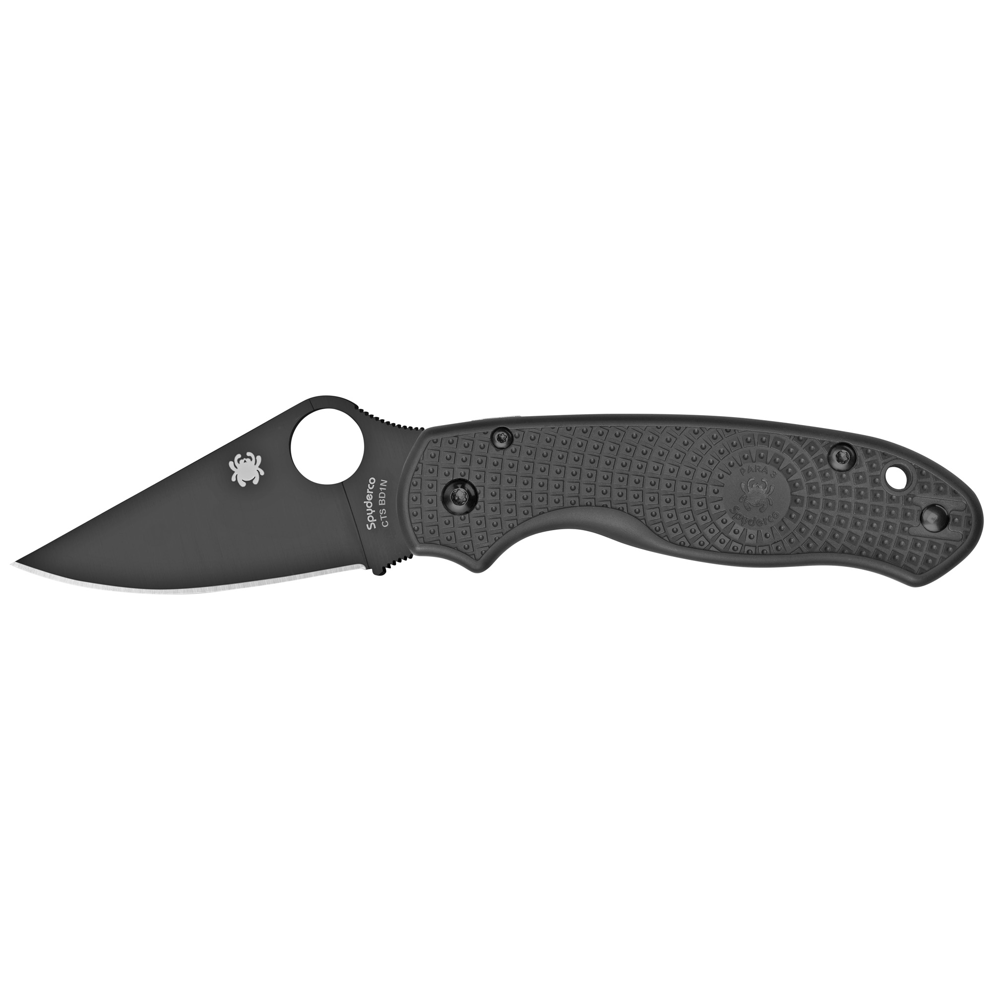 Spyderco - Spyderco Para 3 Lite Folding Knife with Plain Edge - Black CTS BD1N