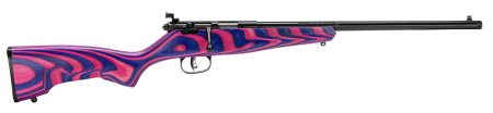 Savage Arms - Savage Arms Rascal Minimalist 22 LR Bolt Action Rifle with Pink/Purple Laminate Stock