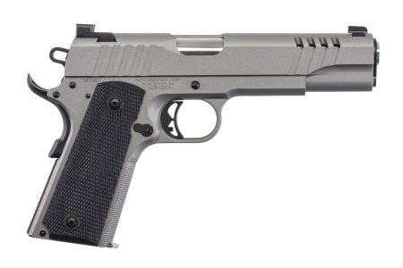 Auto-Ordnance - Thompson - Auto-Ordnance Thompson 1911 Stainless 45 ACP Semi-Auto Pistol with TruGlo Night Sights and Black Rubber Grips