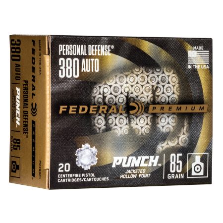 Federal - Federal Premium Punch .380 Auto 85-Grain Jacketed Hollow Point Ammo - Reliable Self-Defense