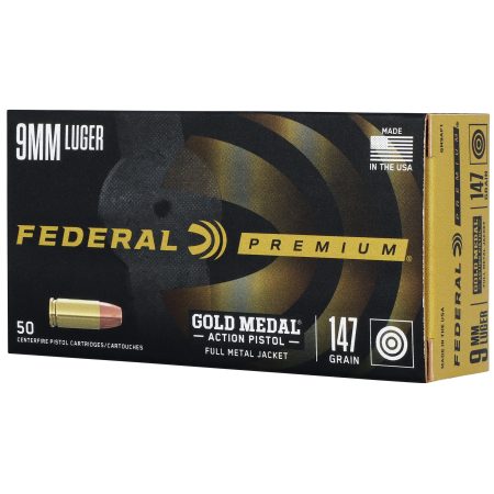 Federal - Federal Gold Medal Action 9mm 147 Grain FMJ Ammunition - 50 Rounds