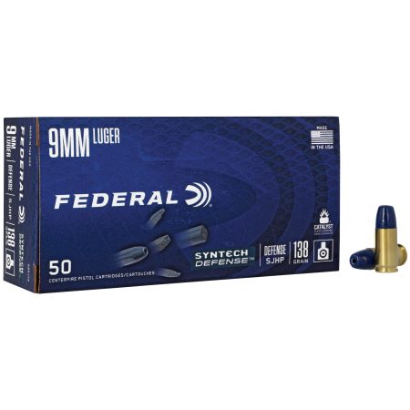Federal - Federal Syntech Defense 9mm 138 Grain Semi-Jacketed Hollow Point Ammunition - 50 Rounds Per Box