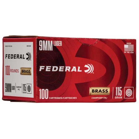 Federal - Federal Champion 9mm 115-Grain Full Metal Jacket Ammo (Box of 100, Case of 500)