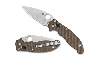 Spyderco - Spyderco Manix 2 Brown Canvas Micarta Folding Knife with CPM CRU-WEAR Steel - Model C101MPCW2