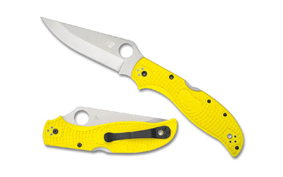 Spyderco - Spyderco Stretch 2 XL Salt Lightweight Folding Knife with H-2 Steel Blade and Yellow FRN Handle
