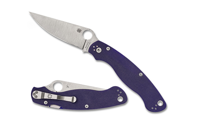 Spyderco - Spyderco Military 2 CPM S110V Folding Knife with Blue G-10 Handle and Compression Lock Mechanism