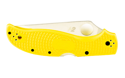 Spyderco - Spyderco Stretch 2 XL Lightweight Salt Folding Knife with H-2 Steel Blade, Yellow FRN Handle - Image 3