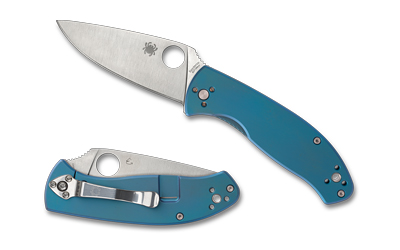 Spyderco - Spyderco Tenacious Ti 3.35-Inch Blue and Silver Folding Knife with Titanium Handles and Reeve Integral Lock